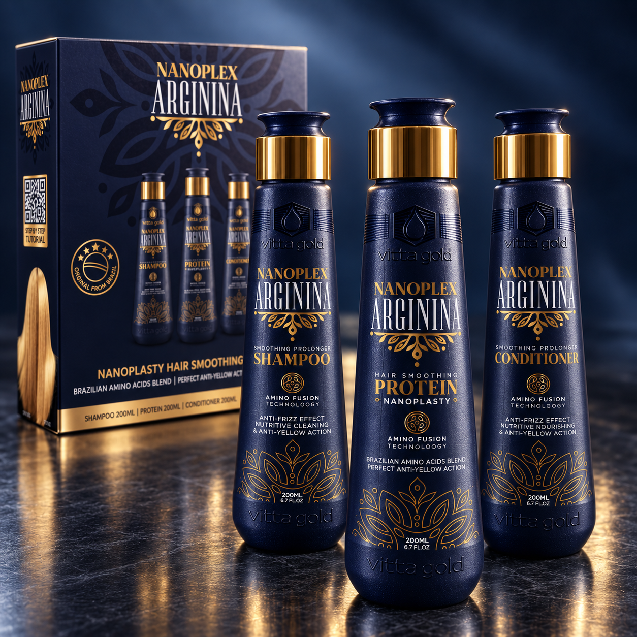 Nanoplex Arginina Intro Set: shampoo, nanoplastia protein and conditioner