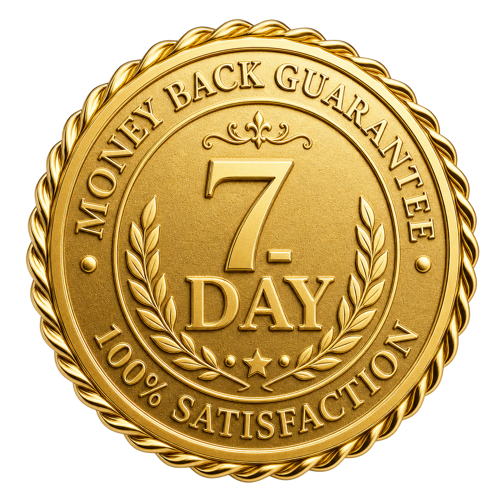 7-day money-back guarantee seal