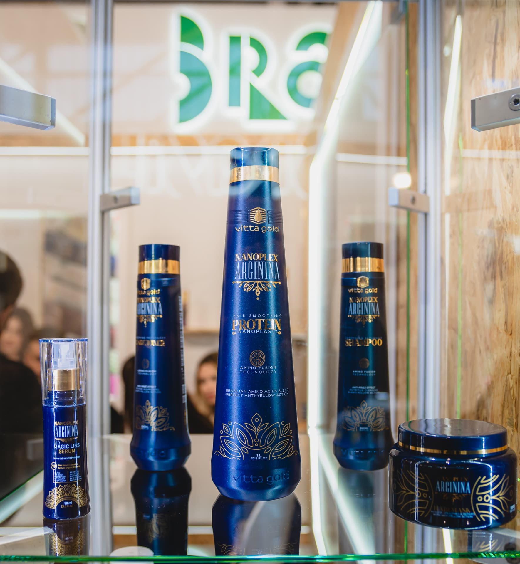Professional Nanoplex Arginina product line on a salon counter